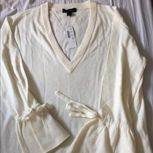 Jcrew tie sleeve sweater